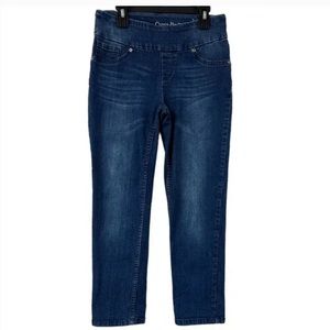 Peck & Peck Women's 8 Curve Perfect Denim Pull On Crop Jean Medium Wash